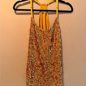 Gold Sequin Halter top